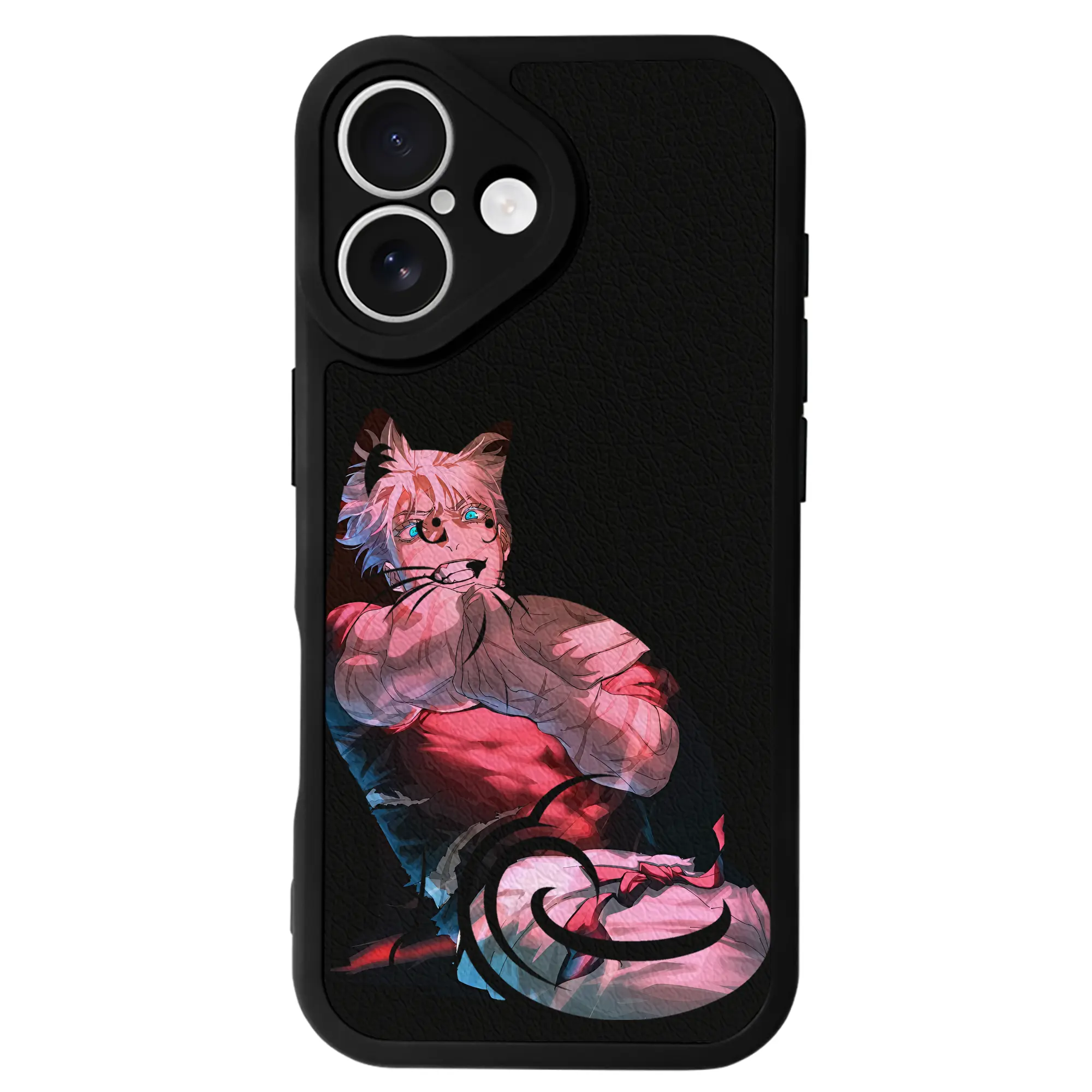 呪術廻戦 グッズ,五条 悟 - IPhone 16シリーズ対応 ・ シリコンスマホケース ・ レザー調 ・ 高精度フィット ・ 耐衝撃 ・ ワイヤレス充電対応 ・ 精密カット